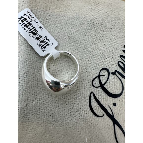 NWT J Crew Silver Sculpted Orb Mirror Ring Silver Size 5 BB495 - Picture 2 of 4